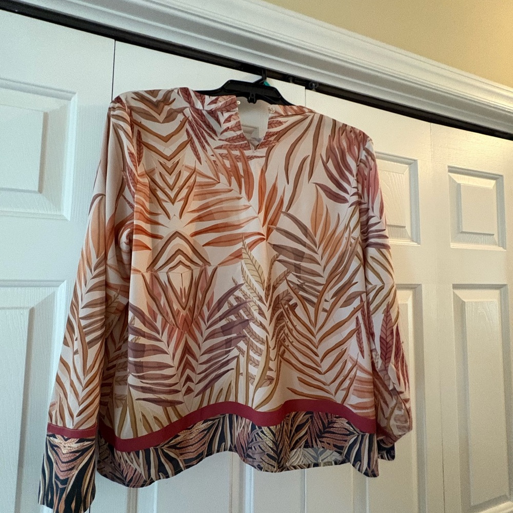 Sioni Multicolor Leaf Print Blouse